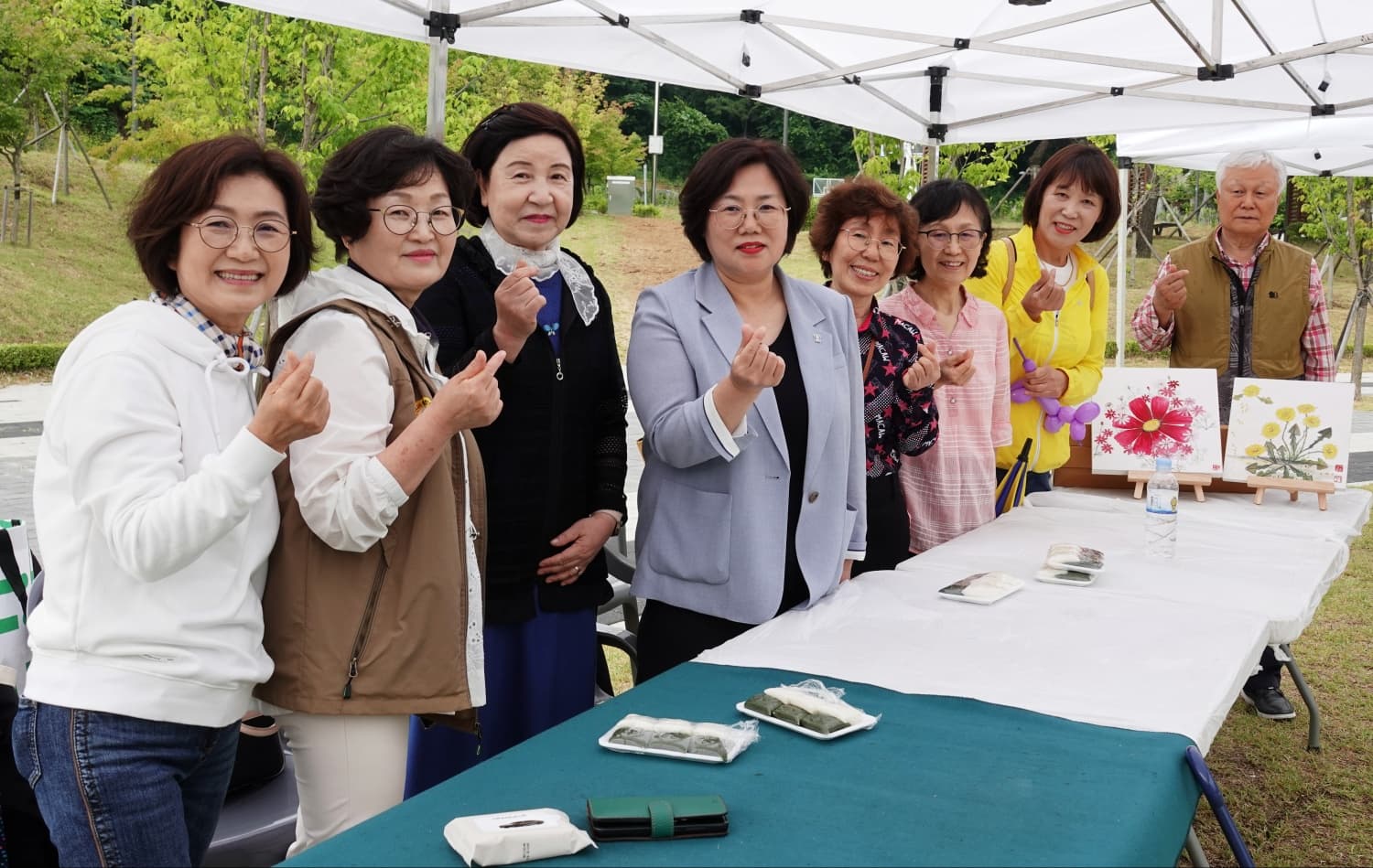 제1회 용화산 걷기축제  제자들과 휘호
